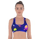 Artistic Space Planet Cross Back Sports Bra View1