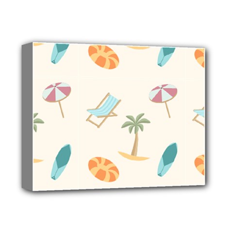 Cool Summer Pattern - Beach Time!   Deluxe Canvas 14  X 11  (stretched) by ConteMonfrey