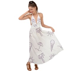 Doodles - Beach Time! Backless Maxi Beach Dress by ConteMonfrey