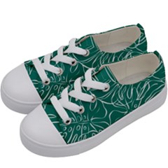Tropical Monstera  Kids  Low Top Canvas Sneakers by ConteMonfrey