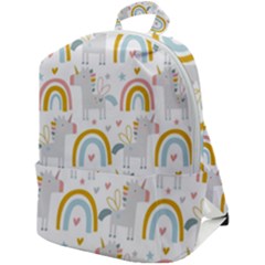 Unicorns, Hearts And Rainbows Zip Up Backpack by ConteMonfrey