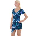 Whale and starfish  Short Sleeve Asymmetric Mini Dress View1