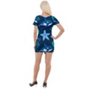 Whale and starfish  Short Sleeve Asymmetric Mini Dress View2