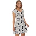 Black And White Mermaid Tail Short Sleeve Tiered Mini Dress View3