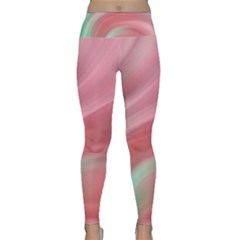 Gradient Pink Green Lightweight Velour Classic Yoga Leggings by ConteMonfrey