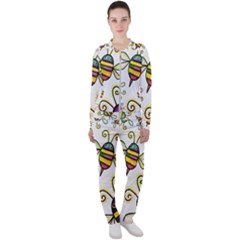 Bee Doodle Cartoon Casual Jacket And Pants Set by Wegoenart