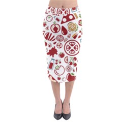 Pizza Seamless Pattern Background Midi Pencil Skirt by Jancukart