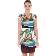 Coconut And Holiday Beach Food Capsleeve Drawstring Dress  by Jancukart