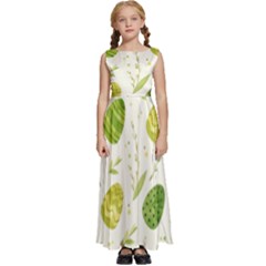 Easter Green Eggs  Kids  Satin Sleeveless Maxi Dress by ConteMonfrey