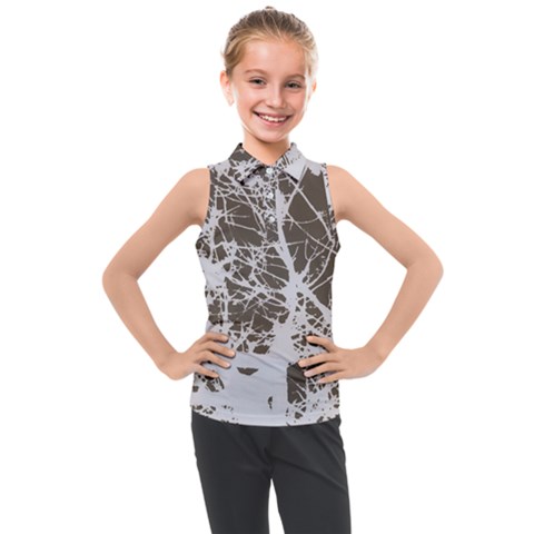 Botanical Motif Drawing Design Kids  Sleeveless Polo Tee by dflcprintsclothing