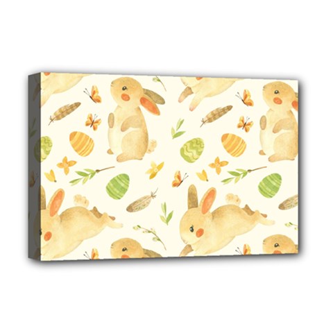 Cute Rabbits - Easter Spirit  Deluxe Canvas 18  X 12  (stretched) by ConteMonfrey