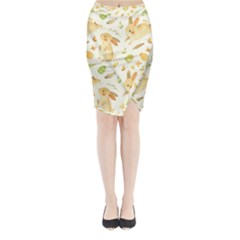 Cute Rabbits - Easter Spirit  Midi Wrap Pencil Skirt by ConteMonfrey