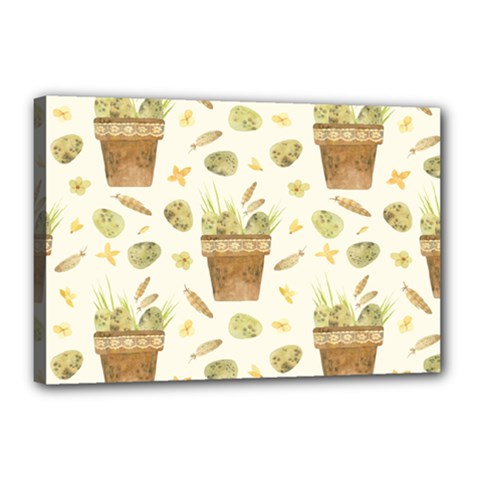 Plant Pot Easter Canvas 18  X 12  (stretched) by ConteMonfrey