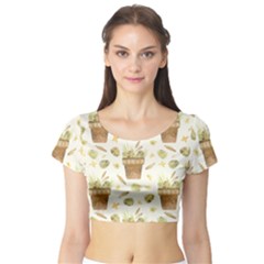 Plant Pot Easter Short Sleeve Crop Top by ConteMonfrey