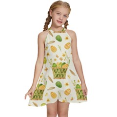Easter Eggs   Kids  Halter Collar Waist Tie Chiffon Dress by ConteMonfrey