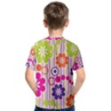 Multicolored Floral Wallpaper Pattern Background Texture Surface Kids  Cotton Tee View2