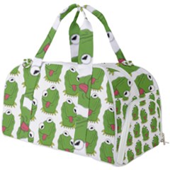 Kermit The Frog Pattern Burner Gym Duffel Bag by Valentinaart