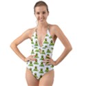 Kermit The Frog Halter Cut-Out One Piece Swimsuit View1