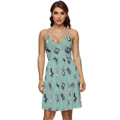 Insects Pattern V-neck Pocket Summer Dress  by Valentinaart