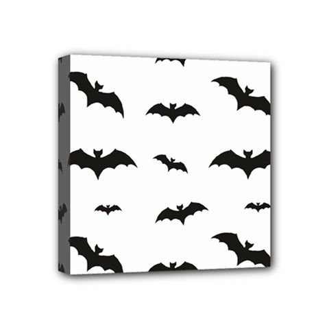 Bat Pattern Mini Canvas 4  X 4  (stretched) by Valentinaart