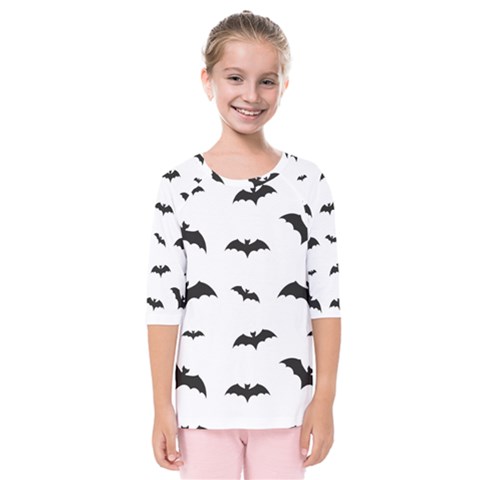 Bat Pattern Kids  Quarter Sleeve Raglan Tee by Valentinaart