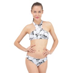 Skull Pattern High Neck Bikini Set by Valentinaart