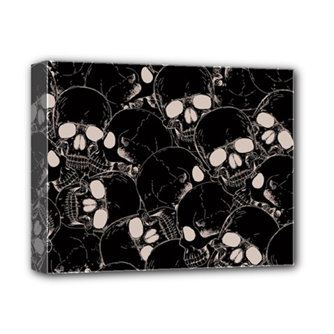 Skull Pattern Deluxe Canvas 14  X 11  (stretched) by Valentinaart