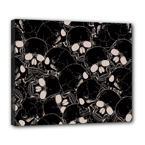 Skull Pattern Deluxe Canvas 24  X 20  (stretched) by Valentinaart