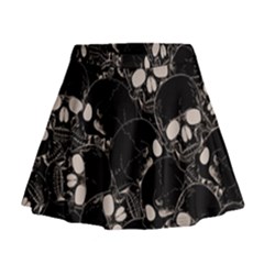 Skull Pattern Mini Flare Skirt by Valentinaart