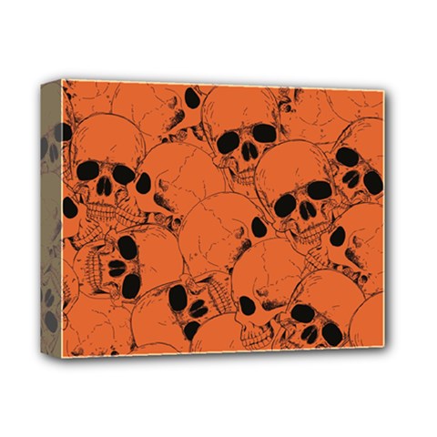 Skull Pattern Deluxe Canvas 14  X 11  (stretched) by Valentinaart