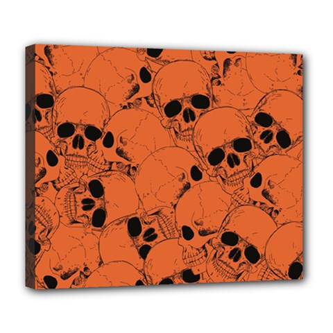 Skull Pattern Deluxe Canvas 24  X 20  (stretched) by Valentinaart