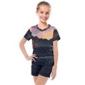 Beach Volcano Ocean Sunset Sunrise Iceland Kids  Mesh Tee and Shorts Set View1