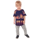 Night Houses River Bokeh Leaves Fall Autumn Kids  Raglan Tee View1