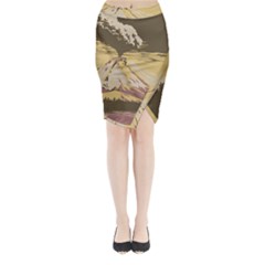 Boom Eruption Forest Mountain News Scary Volcano Midi Wrap Pencil Skirt by danenraven