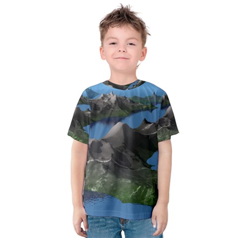 Mountain Landscape Rocky Rocks Geology Scenic Kids  Cotton Tee by danenraven