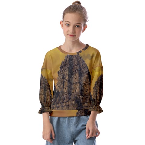 Temple Prambanan Java Indonesia Kids  Cuff Sleeve Top by danenraven