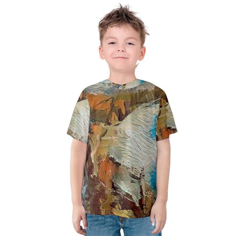 Abstract Mountains Landscape Tabloid Texture Kids  Cotton Tee by danenraven