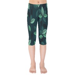 Leaves Pattern Kids  Capri Leggings  by artworkshop