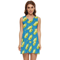 Pattern Aliens Tiered Sleeveless Mini Dress by artworkshop