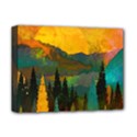 Trees Mountains Sun Sunrise Warm Red Yellow Deluxe Canvas 16  x 12  (Stretched)  View1