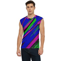 Diagonal Green Blue Purple And Black Abstract Art Men s Raglan Cap Sleeve Tee by KorokStudios