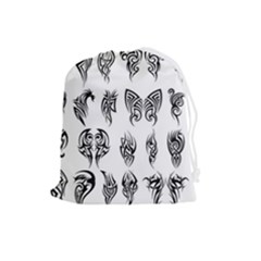 Tattoo Pattern Coin Purse Drawstring Pouch (large) by artworkshop