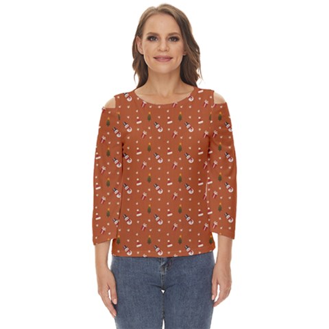 Christmas Snowman Christmas Background Gifts Winter Cut Out Wide Sleeve Top by Ravend