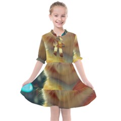 Cute Cat Cat Feline 3d Kids  All Frills Chiffon Dress by Pakemis