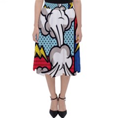 Rays Smoke Pop Art Style Vector Illustration Classic Midi Skirt by Pakemis