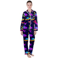 Space Pattern Women s Long Sleeve Satin Pajamas Set	 by Pakemis