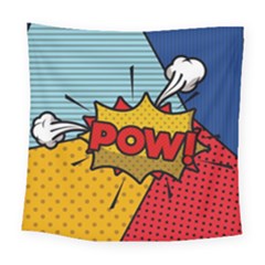 Pow Word Pop Art Style Expression Vector Square Tapestry (large) by Pakemis