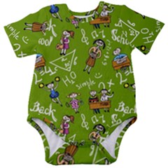 Seamless Pattern With Kids Baby Short Sleeve Onesie Bodysuit by Pakemis