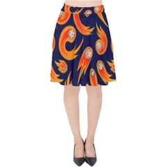 Space Patterns Pattern Velvet High Waist Skirt by Pakemis