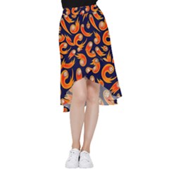 Space Patterns Pattern Frill Hi Low Chiffon Skirt by Pakemis